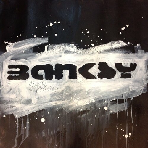 Michael Andrew Law — Untitled ( Banksy Signature ) — Monochrome Canvas Paintings