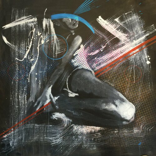 Michael Andrew Law — Untitled ( Bathing ) — Monochrome Canvas Paintings