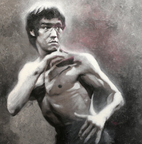 Michael Andrew Law — Untitled ( Bruce Lee Enter the Dragon ) — Monochrome Canvas Paintings