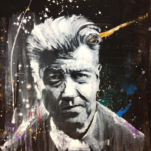 Michael Andrew Law — Untitled ( David Lynch & Transcendental Meditation ) — Monochrome Canvas Paintings