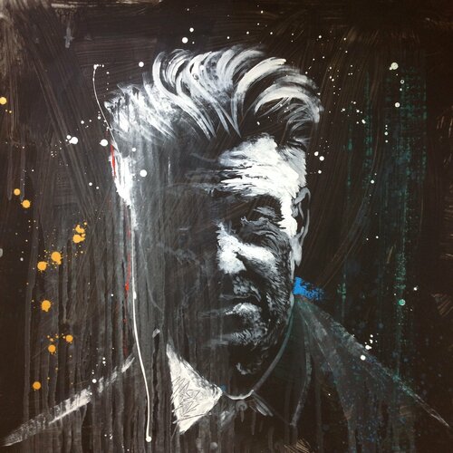 Michael Andrew Law — Untitled ( David Lynch & Transcendental Meditation ) — Monochrome Canvas Paintings