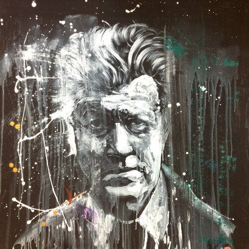 Michael Andrew Law — Untitled ( David Lynch & Transcendental Meditation ) — Monochrome Canvas Paintings