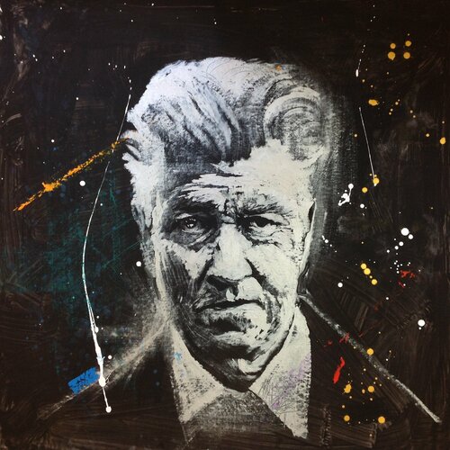 Michael Andrew Law — Untitled ( David Lynch & Transcendental Meditation ) — Monochrome Canvas Paintings
