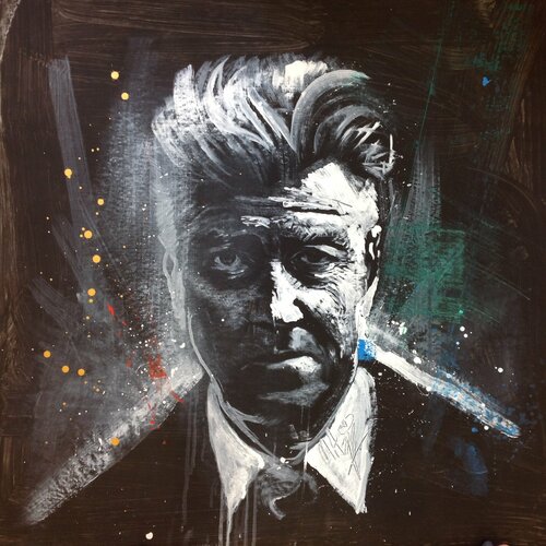 Michael Andrew Law — Untitled ( David Lynch & Transcendental Meditation ) — Monochrome Canvas Paintings