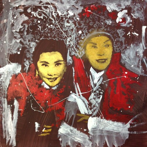 Michael Andrew Law — Untitled ( Di Nü Hua Princess Changping ) — Monochrome Canvas Paintings