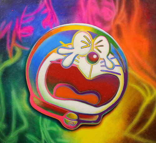 Michael Andrew Law — Untitled ( Doraemon ドラえもん ) — Colorful Canvas Paintings