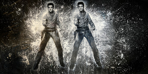 Michael Andrew Law — Untitled ( Double Elvis. (Andy Warhol.) ) — Monochrome Canvas Paintings