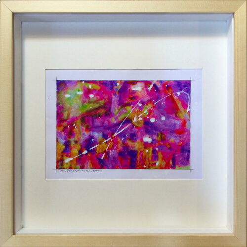 Michael Andrew Law — Untitled ( Hong Kong ) Over-Painted Wax-Pigment Lithograph Art Edition — Unique Overpainted Wax-Pigment Lithographs ( Signed Art Edition )
