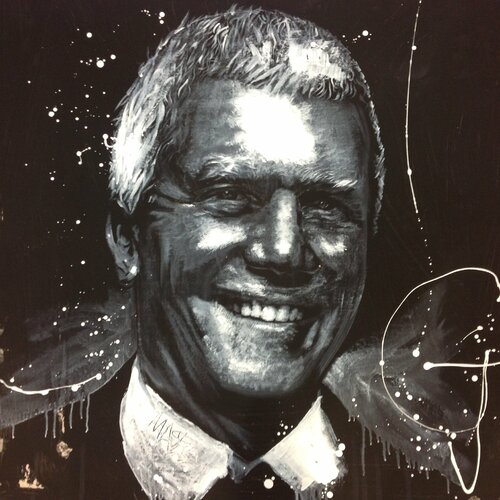 Michael Andrew Law — Untitled ( Larry Gagosian Obsession ) — Monochrome Canvas Paintings