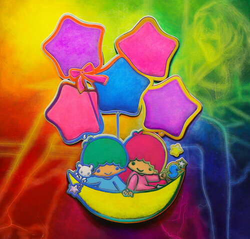 Michael Andrew Law — Untitled ( Little Twin Stars ) — Colorful Canvas Paintings