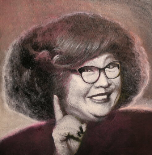 Michael Andrew Law — Untitled ( Lydia Shum Din-ha 沈殿霞 ) — Monochrome Canvas Paintings
