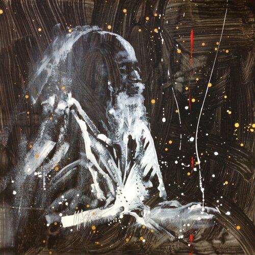 Michael Andrew Law — Untitled ( Maharishi Mahesh Yogi & Transcendental Meditation ) — Monochrome Canvas Paintings