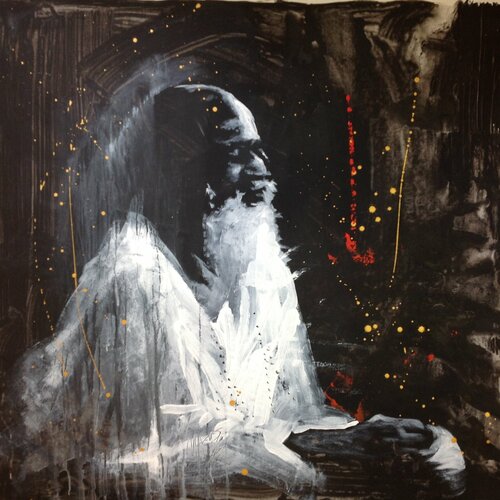 Michael Andrew Law — Untitled ( Maharishi Mahesh Yogi & Transcendental Meditation ) — Monochrome Canvas Paintings