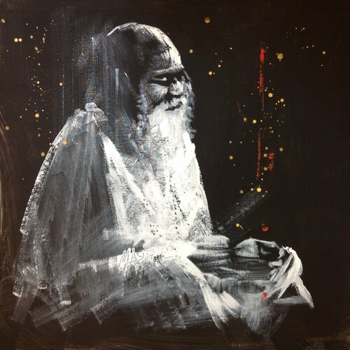 Michael Andrew Law — Untitled ( Maharishi Mahesh Yogi & Transcendental Meditation ) — Monochrome Canvas Paintings