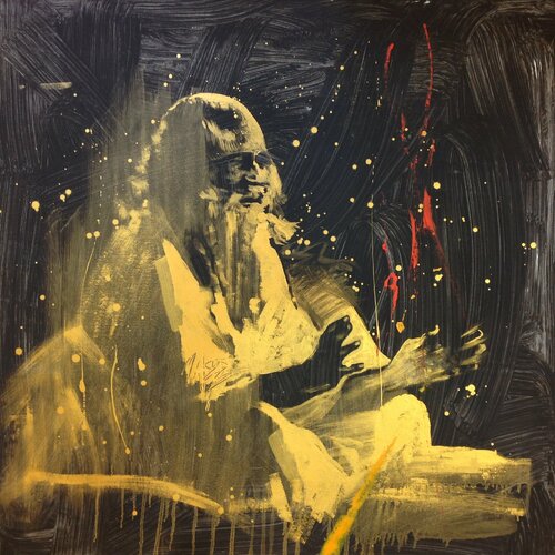 Michael Andrew Law — Untitled ( Maharishi Mahesh Yogi & Transcendental Meditation in Gold ) — Monochrome Canvas Paintings