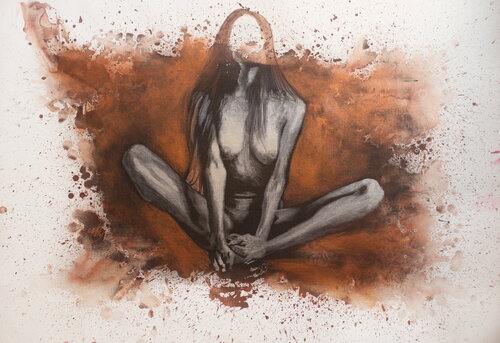 Michael Andrew Law — Untitled ( Meditation in Bronze ) — Monochrome Canvas Paintings