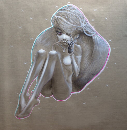 Michael Andrew Law — Untitled ( Meditation with Yui ) — Colorful Canvas Paintings