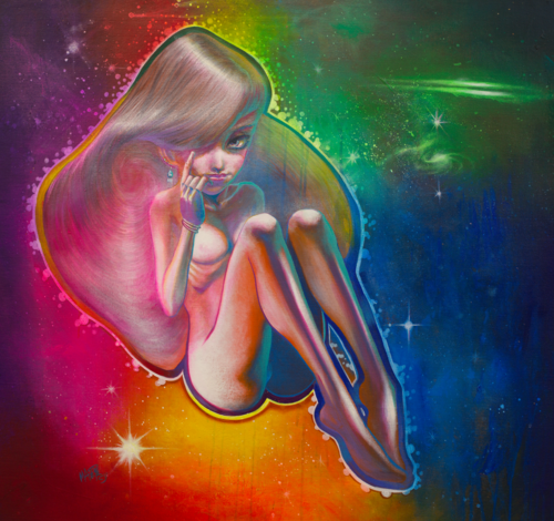 Michael Andrew Law — Untitled ( Meditation with Yui ) — Colorful Canvas Paintings