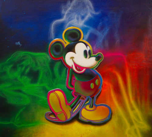 Michael Andrew Law — Untitled ( Mickey Mouse of Disney ) — Colorful Canvas Paintings