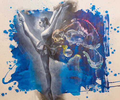 Michael Andrew Law — Untitled ( Misty Danielle Copeland ) — Monochrome Canvas Paintings