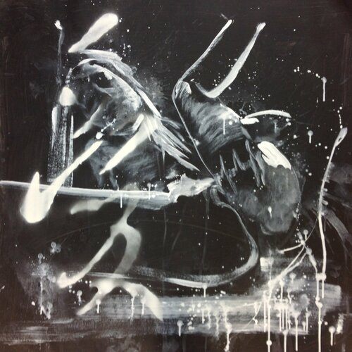 Michael Andrew Law — Untitled ( Orgasmic ) — Monochrome Canvas Paintings