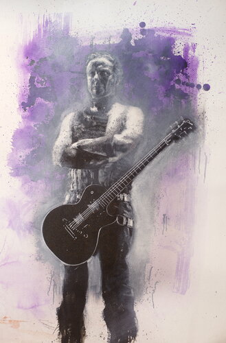 Michael Andrew Law — Untitled ( Rammstein - Paul Landers ) — Monochrome Canvas Paintings