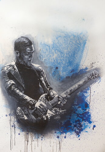 Michael Andrew Law — Untitled ( Rammstein - Richard Kruspe ) — Monochrome Canvas Paintings