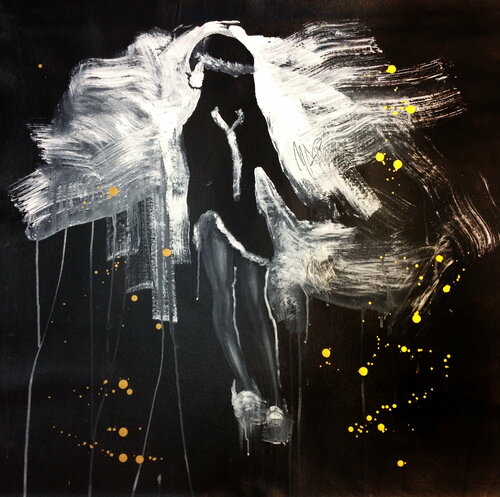 Michael Andrew Law — Untitled ( Santa Girl ) — Monochrome Canvas Paintings