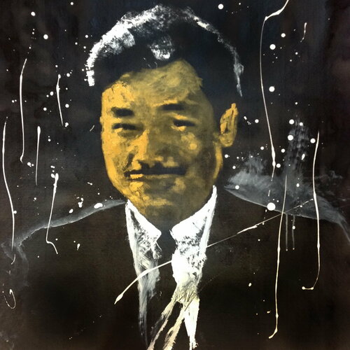 Michael Andrew Law — Untitled ( Tony Wong Yuk-long 黃玉郎 ) — Monochrome Canvas Paintings