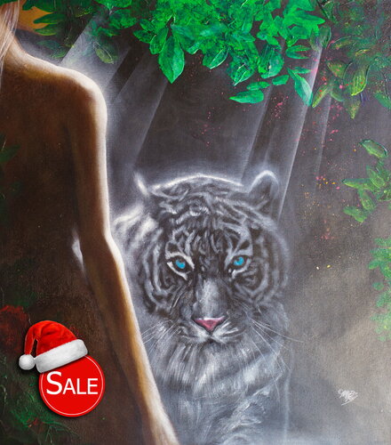 Michael Andrew Law — Untitled (A Girl with a white Tiger) — The Eye of The Tiger