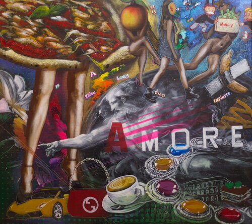 Michael Andrew Law — Untitled (Amore) — Exquisite Maximalism Pop | Maximalist Pop Art