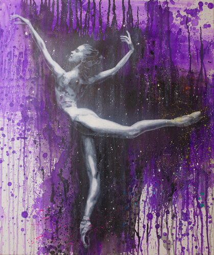 Michael Andrew Law — Untitled (Dancer in Purple) — Monochrome Canvas Paintings