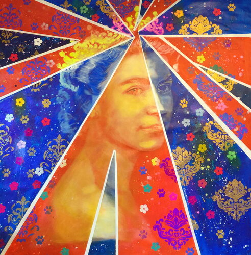 Michael Andrew Law — Untitled (God save the Queen) — Colorful Canvas Paintings
