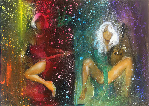 Michael Andrew Law — Untitled (It's just the echo of our Swan song) — Colorful Canvas Paintings