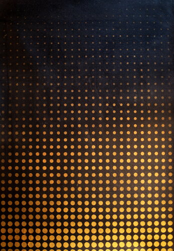 Michael Andrew Law — Untitled (Metallic Gold Modern Day Lichtenstein) — Abstract Art