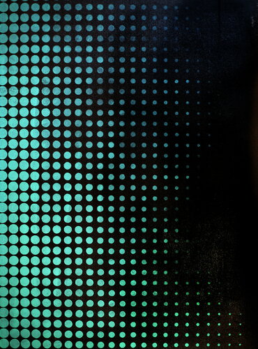 Michael Andrew Law — Untitled (Modern Day Lichtenstein in Turquoise opaque blue green mineral ) — Abstract Art