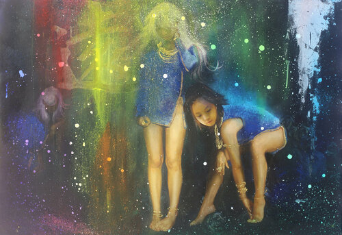 Michael Andrew Law — Untitled (Somewhere just beyond my reach) — Colorful Canvas Paintings