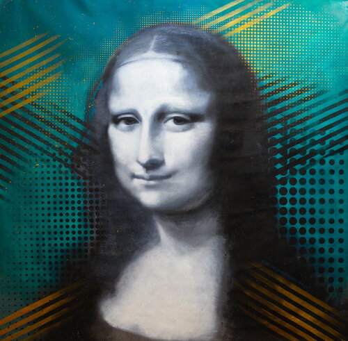Michael Andrew Law — Untitled (The Mona Lisa - La Gioconda - La Joconde) — Monochrome Canvas Paintings