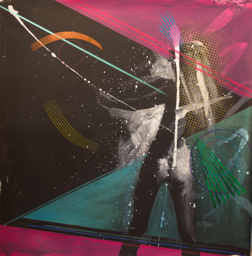 Michael Andrew Law — Untitled (The violin is my mistress - Modern Day Roy Lichtenstein - Modern Day Lichtenstein Ben Day dots) — Monochrome Canvas Paintings