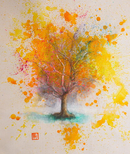 Michael Andrew Law — Untitled (Tree of Life) — Monochrome Canvas Paintings