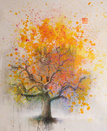 Michael Andrew Law — Untitled (Tree of Love) — Monochrome Canvas Paintings