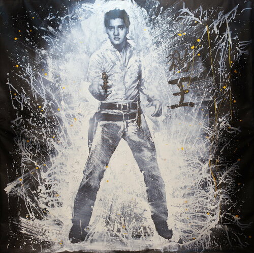 Michael Andrew Law — Untitled (Triple Elvis minus two) — Monochrome Canvas Paintings