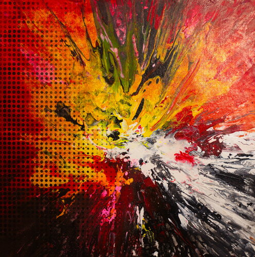 Michael Andrew Law — Untitled Ben Day Dot Abstract ( All my hopes and expectation Looking for an explanation ) — Abstract Art