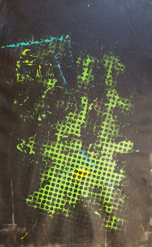 Michael Andrew Law — Untitled Ben Day Dot Abstract ( I'll say what I want and no one can take it away ) — Abstract Art