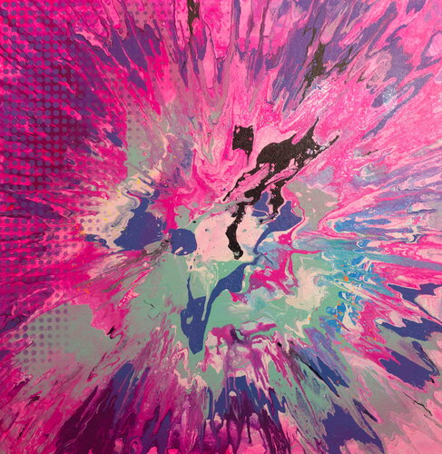 Michael Andrew Law — Untitled Ben Day Dot Abstract ( I just feel I can be anything That I might ever wish to be And fantasize just what I want to be Make my wildest dreams come true ) — Abstract Art