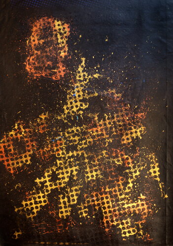 Michael Andrew Law — Untitled Ben Day Dot Abstract (Copper, Gold and Bronze) — Abstract Art