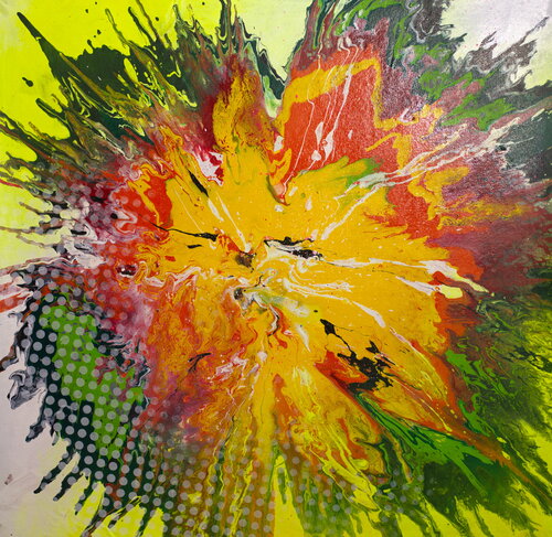 Michael Andrew Law — Untitled Ben Day Dot Abstract (I look up to the sky With all those questions in mind.) — Abstract Art