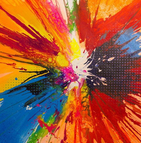 Michael Andrew Law — Untitled Ben Day Dot Abstract (I will be there, when the future arrives.) — Abstract Art