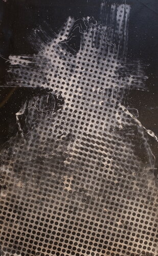 Michael Andrew Law — Untitled Ben Day Dot Abstract (Winston S. Churchill) — Abstract Art