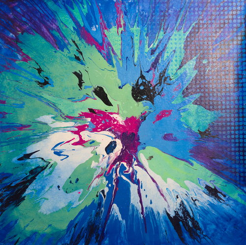 Michael Andrew Law — Untitled Ben Day Dot Abstract (beauty is a feeling that you get after you’ve had an experience. It’s the way you feel about it that is beautiful) — Abstract Art